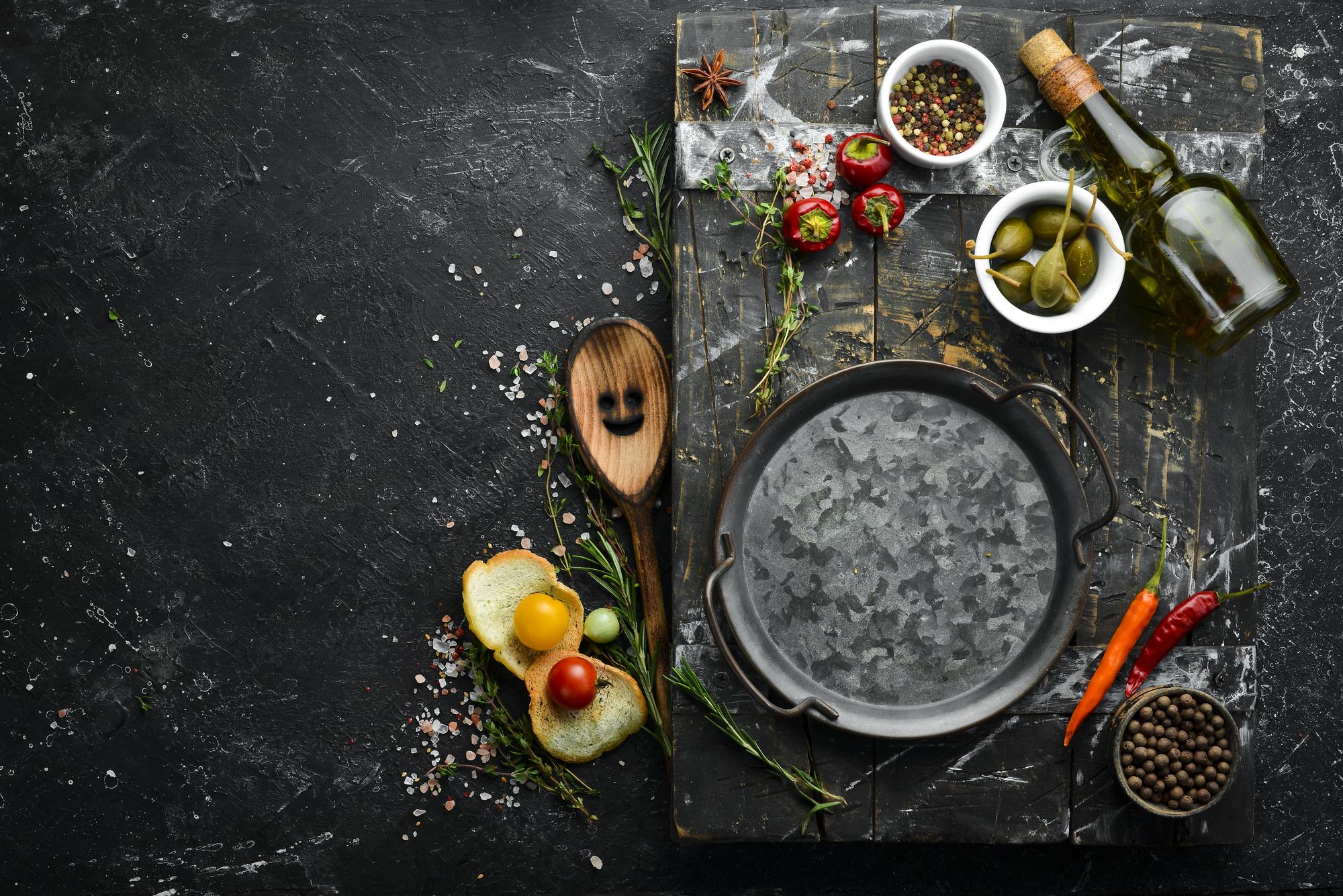 flat lay of curated ingredients for premium menu